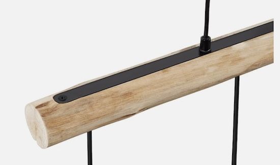 💡 tectake Pendelleuchte mit Holzbalken, 4 flammig für 37,29€ (statt 45€)