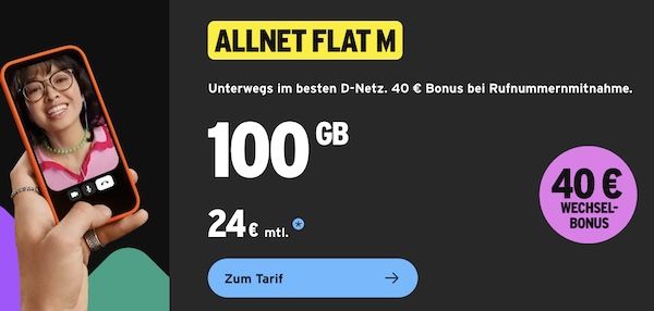 📲 congstar: jetzt 40€ Wechselbonus 💰 (statt 10€)   gilt auch für Flex Tarife!