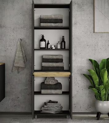 🗄️ VCM Holz Badezimmer Hochschrank mit 4 Türen für 58,90€ (statt 249€)