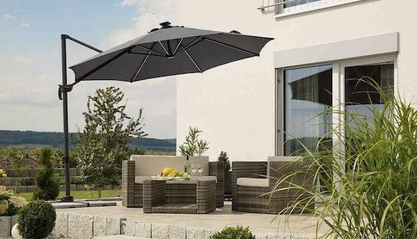 ☀️ Schneider Ampelschirm Rhodos Blacklight, 300cm für 179,75€ (statt 243€)
