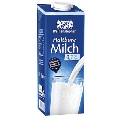 🥛 12x 1 L Weihenstephan H-Milch fettarm 0,1 Prozent für 9,54€ (statt 19€)