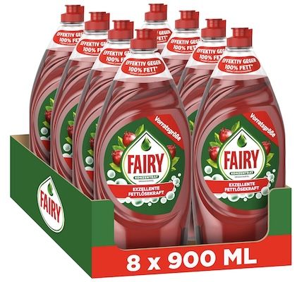 8x 900 ml Fairy Ultra Konzentrat Granatapfel Handgeschirrspülmittel ab 18€ (statt 29€)