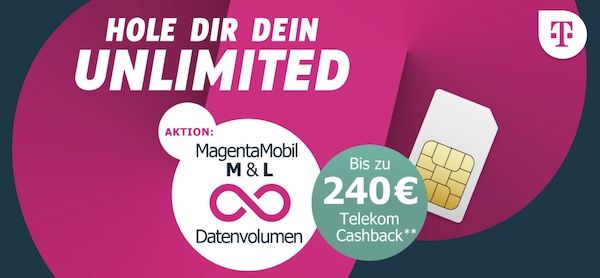 🔥 KRASS 🔥 Telekom MagentaMobil M mit unlimited 5G für eff. 18,70€ mtl. 💰 dank 750€ Bonus