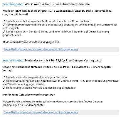 🍄🎮 Nintendo Switch 2 für 30€ + Telekom Allnet 200GB für 24€ mtl. + 70€ Bonus