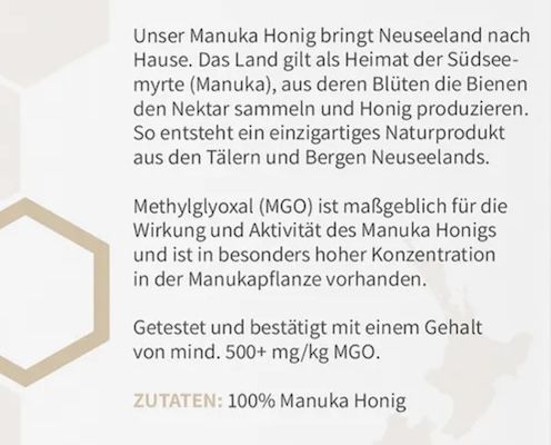 🍯 140g bedrop Manuka Honig MGO 500+ ab 16€ (statt 30€)