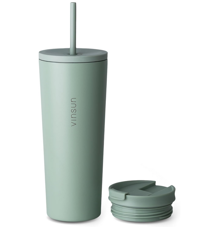Fehler❓💥 VINSUN Thermobecher (edelstahl)  + Strohhalm (720 ml) für 8,99€ (statt 25€)
