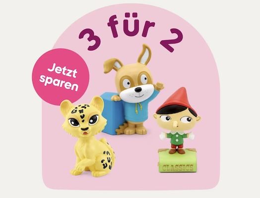 🎶 Tonies: 3 für 2 Aktion auf ausgewählte Tonies Figuren + keine VSK 🎶 Tonies: 3 für 2 Aktion auf ausgewählte Tonies Figuren + keine VSK