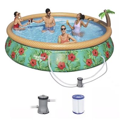 💦 Bestway Quick-Up Pool „Paradise“ mit Palme, 457 x 84 cm für 69,90€ (statt 89€)
