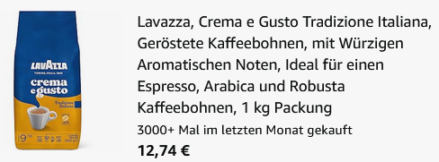 ☕ 1kg Lavazza Crema E Gusto Tradizione Kaffeebohnen ab 12,74€ 💥 (statt 23€) ☕ 1kg Lavazza Crema E Gusto Tradizione Kaffeebohnen ab 12,74€ 💥 (statt 23€)