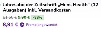 🏋️♂️🏋️♂️ Men's Health Jahresabo 12 Ausgaben für direkt 8,91€ (statt 82€) 🏋️♂️🏋️♂️ Mens Health Jahresabo 12 Ausgaben für direkt 8,91€ (statt 82€)