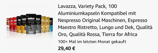 ☕ 100er Pack Lavazza Variety Pack ab 29,40€ (statt 38€) ☕ 100er Pack Lavazza Variety Pack ab 29,40€ (statt 38€)