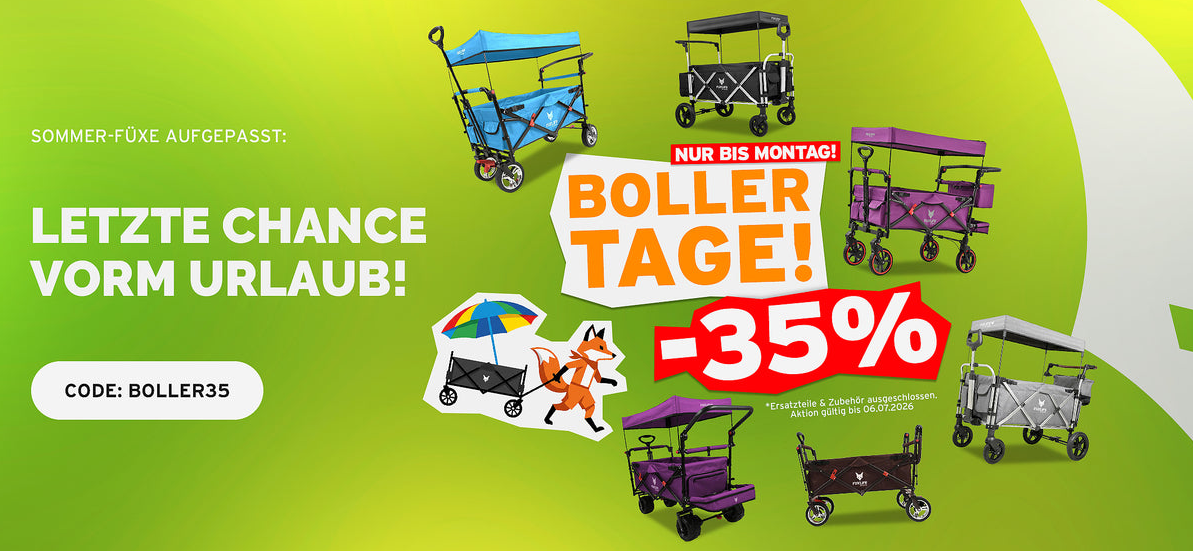 🚜 35% Rabatt auf alle Fuxtec Bollerwagen - z.B. Luxus Bollerwagen für 277,25€ ⚡ (statt 426€) 🚜 35% Rabatt auf alle Fuxtec Bollerwagen z.B. Luxus Bollerwagen für 277,25€ ⚡ (statt 426€)