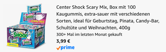 🍬 Center Shock Scary Mix - Box mit 100 Kaugummis ab 3,99€ 💥 (statt 7€) 🍬 Center Shock Scary Mix Box mit 100 Kaugummis ab 3,99€ 💥 (statt 7€)