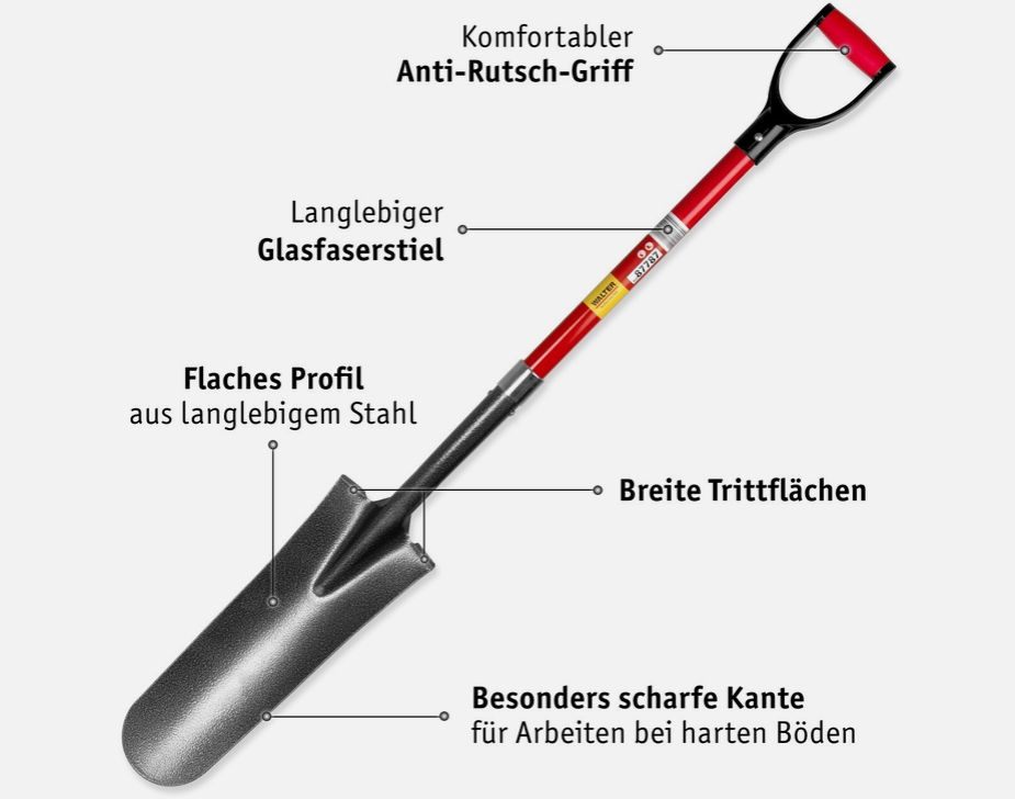 ⚒️ WALTER 3 Spezialspaten-Set: Gartenspaten, Drainagespaten und Wurzelspaten für 39,90€ (statt 60€) ⚒️ WALTER 3 Spezialspaten Set: Gartenspaten, Drainagespaten und Wurzelspaten für 39,90€ (statt 60€)