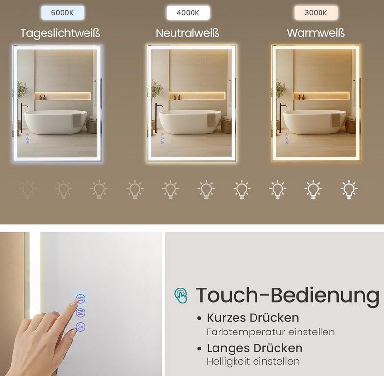 🪞 SONGMICS Badspiegel mit Beleuchtung & Anti Beschlag für 61,99€ (statt 73€) 🪞 SONGMICS Badspiegel mit Beleuchtung & Anti Beschlag für 61,99€ (statt 73€)