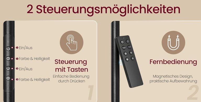 🛋️ VASAGLE LED Stehlampe mit Fernbedienung für 46,73€ (statt 57€)