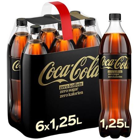 🥤 6er Pack Coca-Cola Zero Sugar, Koffeinfrei, 1,25L Flasche ab 7€ (statt 11€)