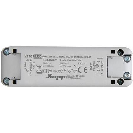 💡 Kopp YT105 Elektronischer Transformator, 0-105W, Dimmbar für 9,99€ (statt 31€)