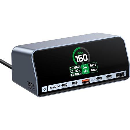 🖥️ RayCue 13-in-1 Dockingstation mit 2,26″ LCD Display für 79,99€ (statt 160€)