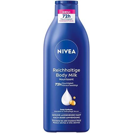 🧴 3 x 400ml NIVEA Reichhaltige Body Milk mit Hyaluron & Mandelöl ab 8,71€ (statt 13€)