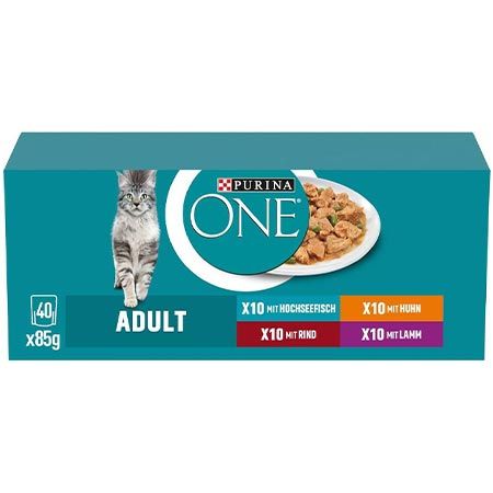 🐈 40er Pack Purina ONE Adult Katzenfutter, Sorten-Mix ab 17€ (statt 25€)