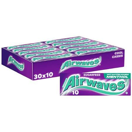 🫐 30 x 10er Pack Airwaves Cool Cassis Kaugummi, Zuckerfrei ab 14,24€ (statt 20€)
