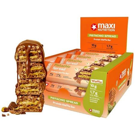 🍫 12er Pack MaxiNutrition Pistachio Spread Protein Waffle Bar ab 14,20€ (statt 22€)