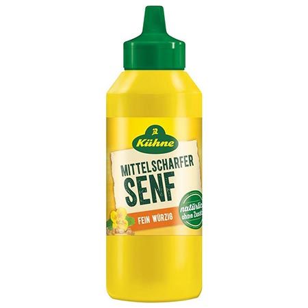 🌭 4 x 250ml Kühne Senf mittelscharf in der Squeeze Flasche ab 4,38€ (statt 8€)