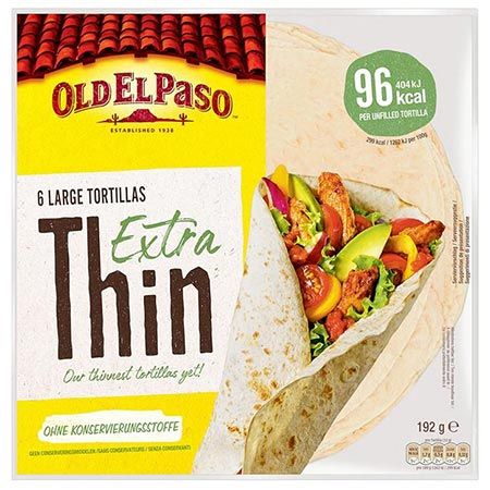 🌯 6er Pack Old El Paso Wrap Tortillas extra Dünn, 20cm ab 2,75€ (statt 4€)