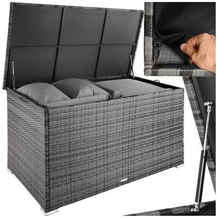 🏡 tectake Aluminium Polyrattan Aufbewahrungsbox, 750L für 138,49€ (statt 158€)