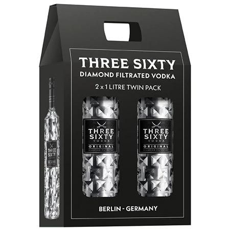 🍹 3 x 2er Pack Three Sixty Vodka Twin Pack 37.5% für 78,97€ (statt 96€)