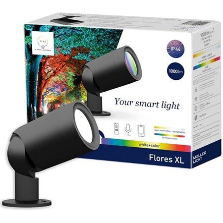 🏡 tint Flores XL White + Color RGBW LED-Außenstrahler für 34,99€ (statt 68€)
