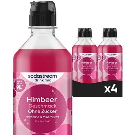 🥤 4er Pack Sodastream Drink Mix Himbeere ohne Zucker ab 14,44€ (statt 21€)