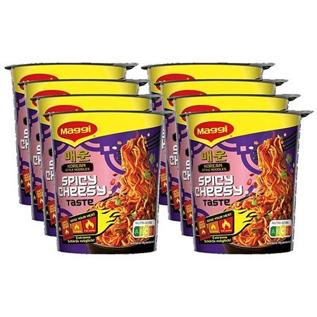 8er Pack MAGGI Korean Style Noodles Spicy Cheese Taste Cup ab 10,85€ (statt 14€)
