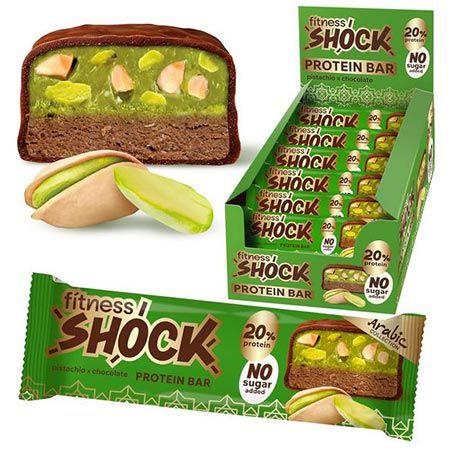 🍫 12er Pack Fitnesshock Pistazie Proteinriegel ab 12,82€ (statt 30€)