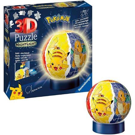 💡 Ravensburger 3D Puzzle 11547 Nachtlicht Puzzle-Ball Pokémon für 15€ (statt 22€)
