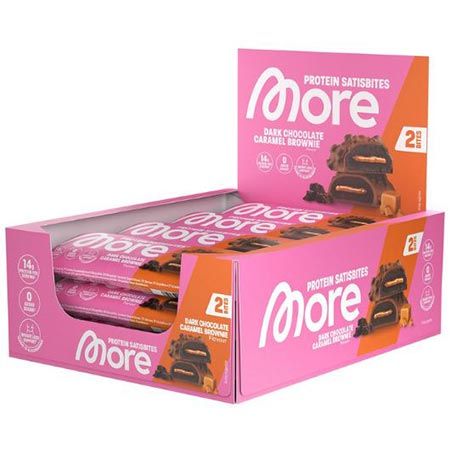 🍫 12er Pack MORE Protein Satisbites Dark Chocolate Caramel Brownie für 29€ (statt 34€