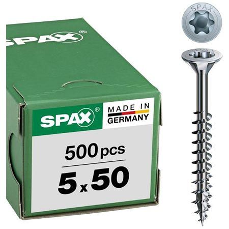 🪛 500er Pack SPAX Universalschraube, 5 x 50mm für 15,56€ (statt 22€)