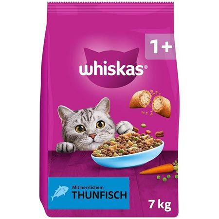 🐈 7kg Whiskas Trockenfutter für ausgewachsene Katzen mit Thunfisch ab 14,79€ (statt 21€)