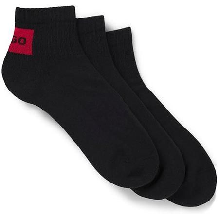 🧦 3er Pack HUGO RIB LABEL CC Sneaker-Socken in Schwarz od. Weiß für 16,99€ (statt 23€)