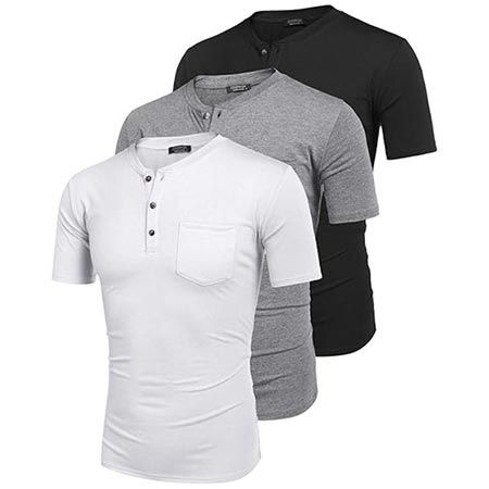 👕 3er Pack Coofandy Henley T-Shirts mit Brusttasche für 15,99€ (statt 25€)