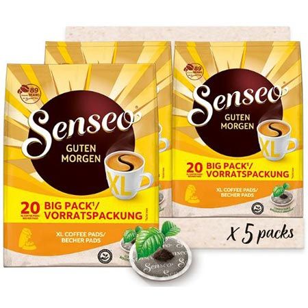 ☕ 5 x 20er Pack Senseo Pads Guten Morgen XL ab 26,59€ (statt 39€)