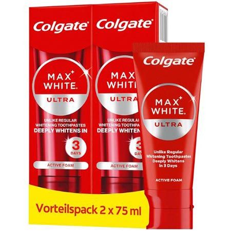 🪥 2er Pack Colgate Max White Ultra Active Foam Zahnpasta ab 10,79€ (statt 16€)