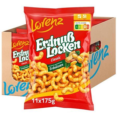 1,9kg! 🥜 11er Pack Lorenz ErdnußLocken Classic, 175g ab 15,74€ (statt 25€)