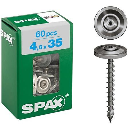 🪛 60er Pack SPAX Spenglerschraube mit Linsenkopf, 4,5 x 35mm für 11,75€ (statt 17€)
