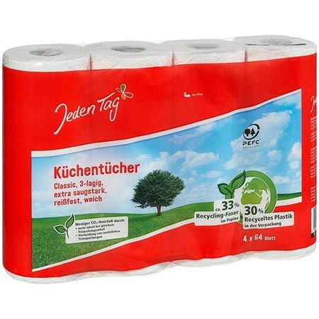 🧻 32 Rollen Jeden Tag Küchentücher, 3-lagig ab 13,50€ (statt 22€)
