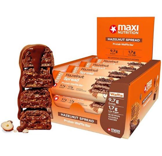 🍫 12er Pack MaxiNutrition Hazelnut Spread Protein Waffle Bar ab 18€ (statt 22€)