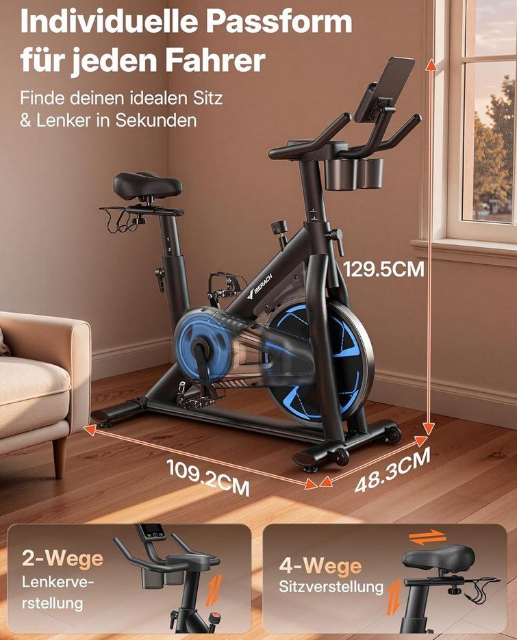 🚴 MERACH Heimtrainer mit 8kg Magnet Schwungrad für 202,99€ (statt 275€)