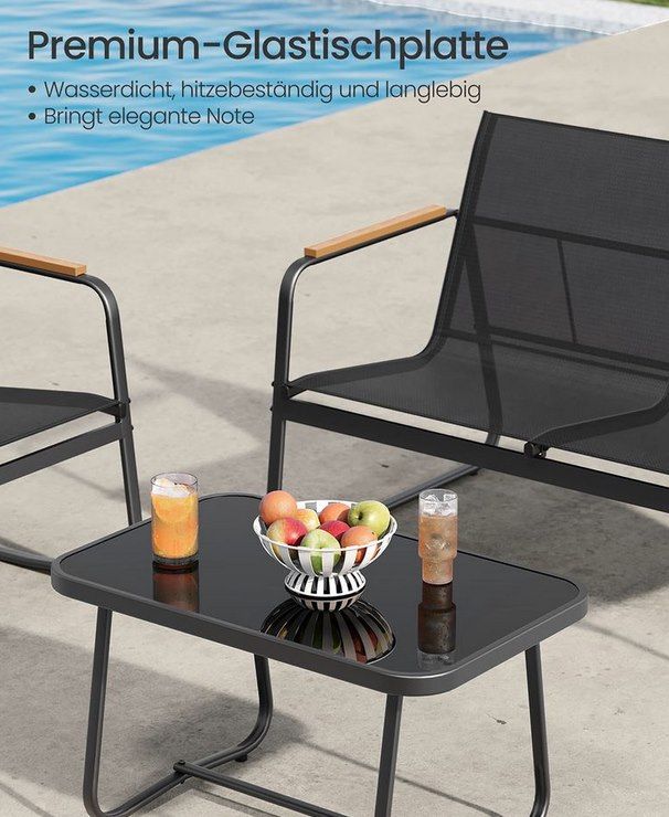 🏡 SONGMICS Gartenbank und 2 Schaukelstühle mit Glastisch für 83,99€ (statt 120€)