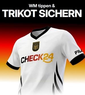 Beim CHECK24 Tippspiel mitmachen – Deutschland-Trikot gratis erhalten & gewinnen